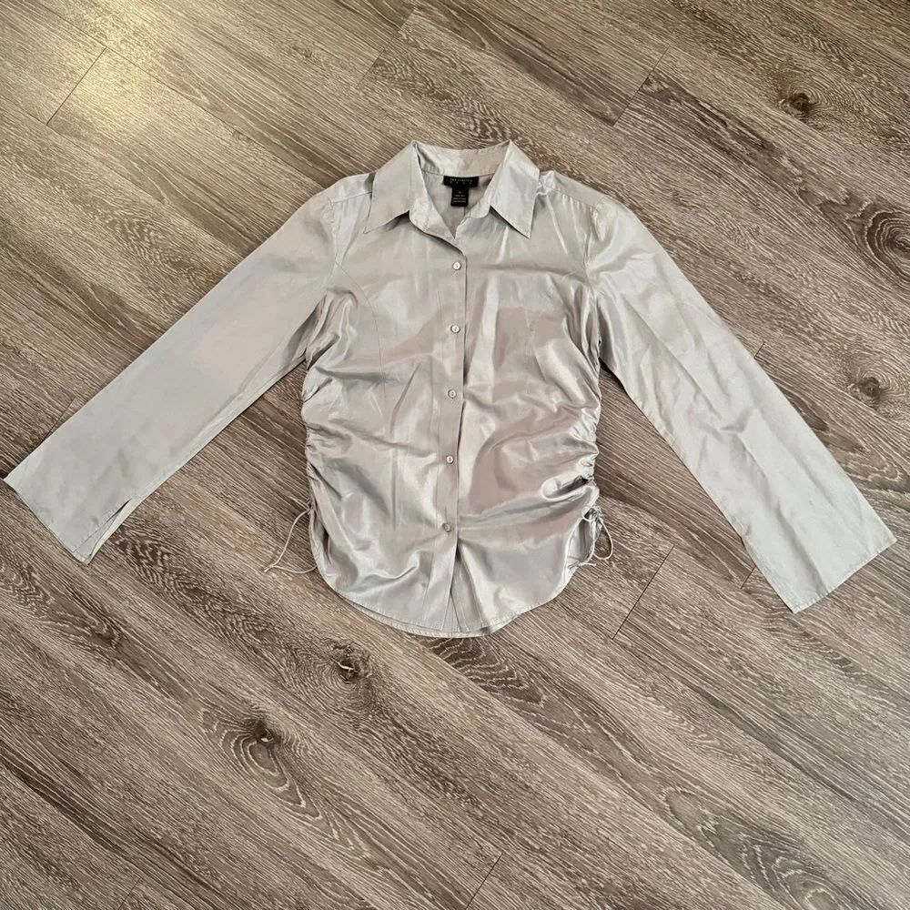 The Limited Vintage Silver Side Cinched Button Up